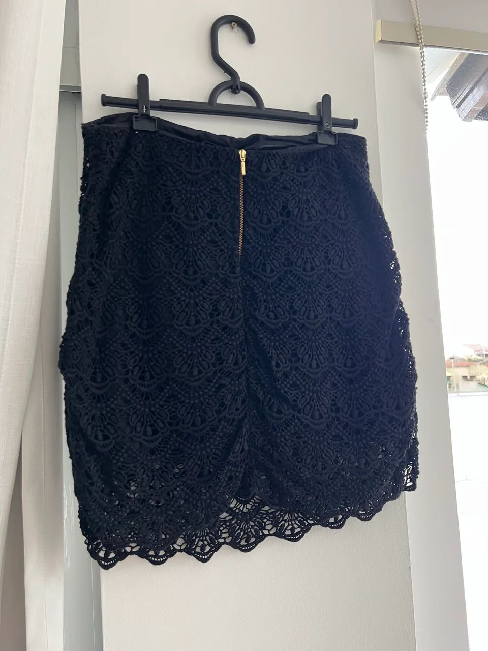 Conjunto Cropped Renda Guipir Preto Tam M - Foto 5