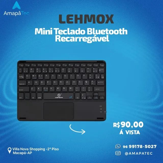 Teclado Sem Fio Bluetooth Com Touchpad