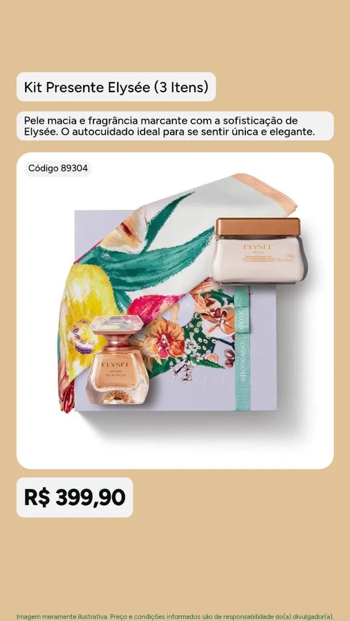 Kit presente Elysée 3 produtos