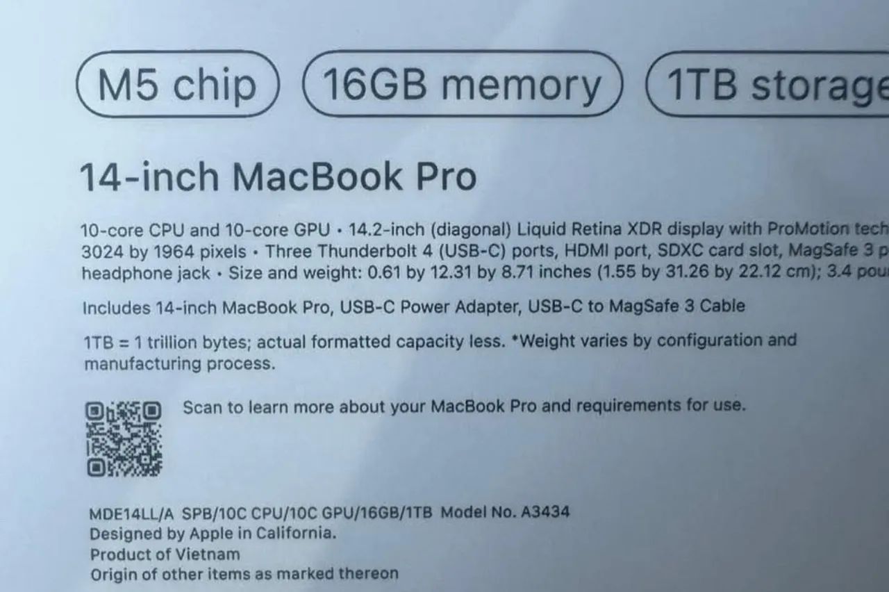 MacBook Pro M5 14.2 16GB - 1TB SSD - A pronta entrega. - Foto 2