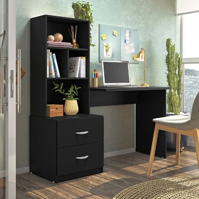 Escrivaninha Home Office com Estante Cristal