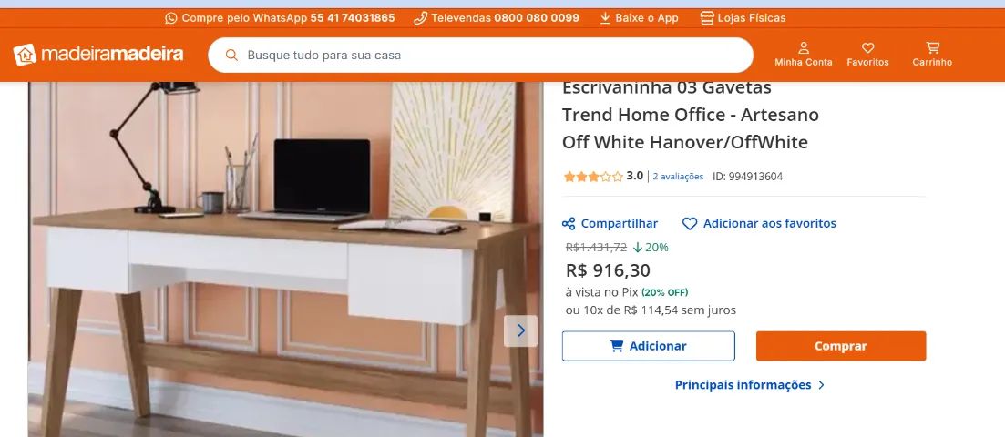 Escrivaninha em MDF - Foto 5