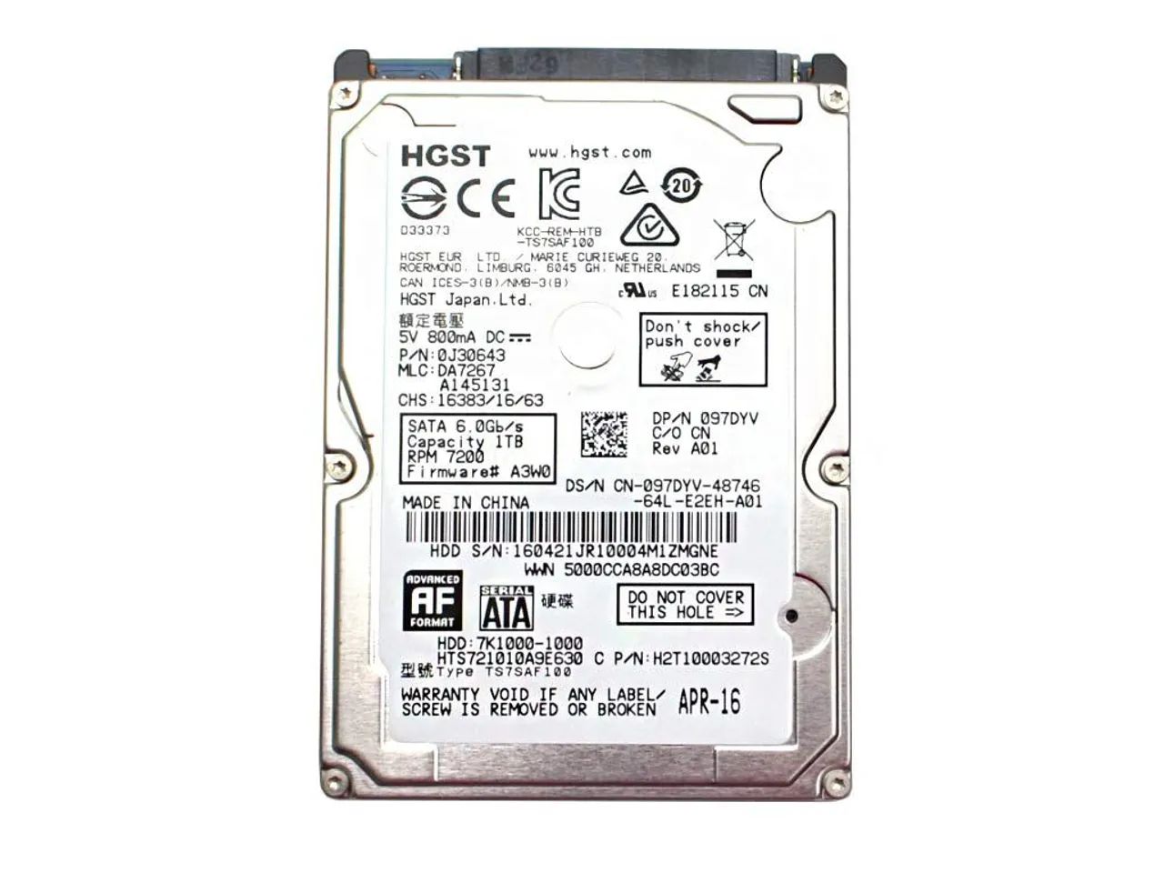 Disco Rigido Interno Hd 1TB Hgst 2,5 Notebook