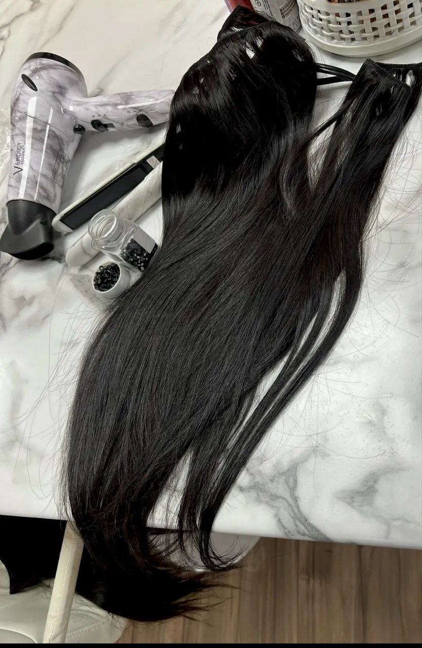 2 telas Cabelo Russo Semi Humano Premium 70 cm - Foto 2