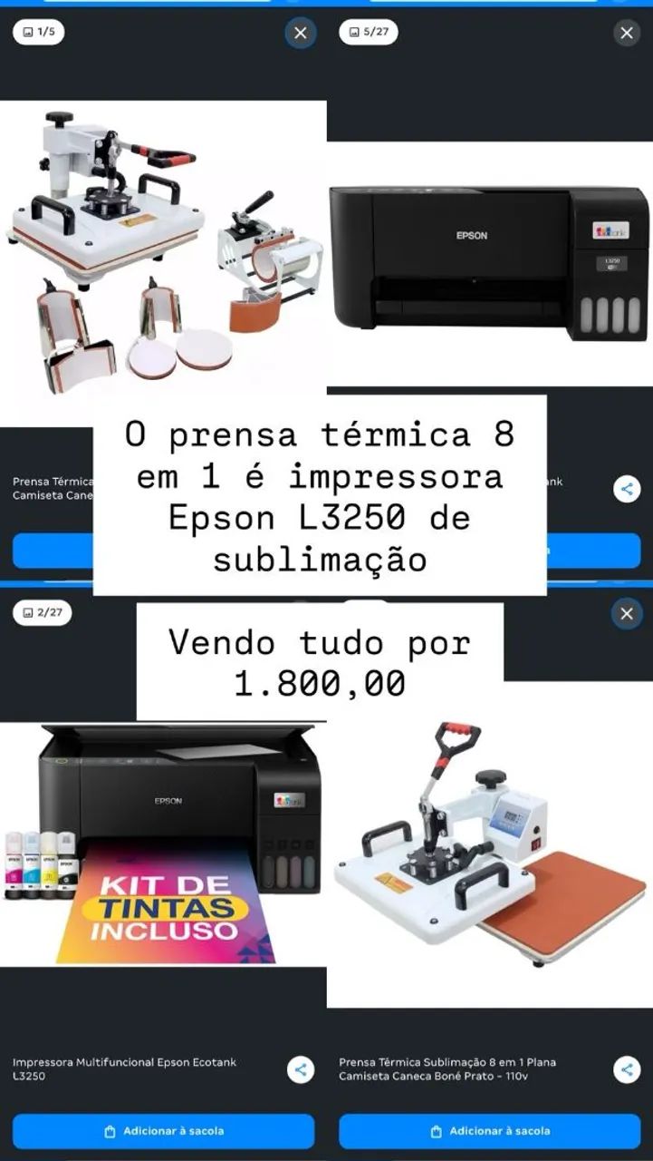 Prensa térmica e impressora
