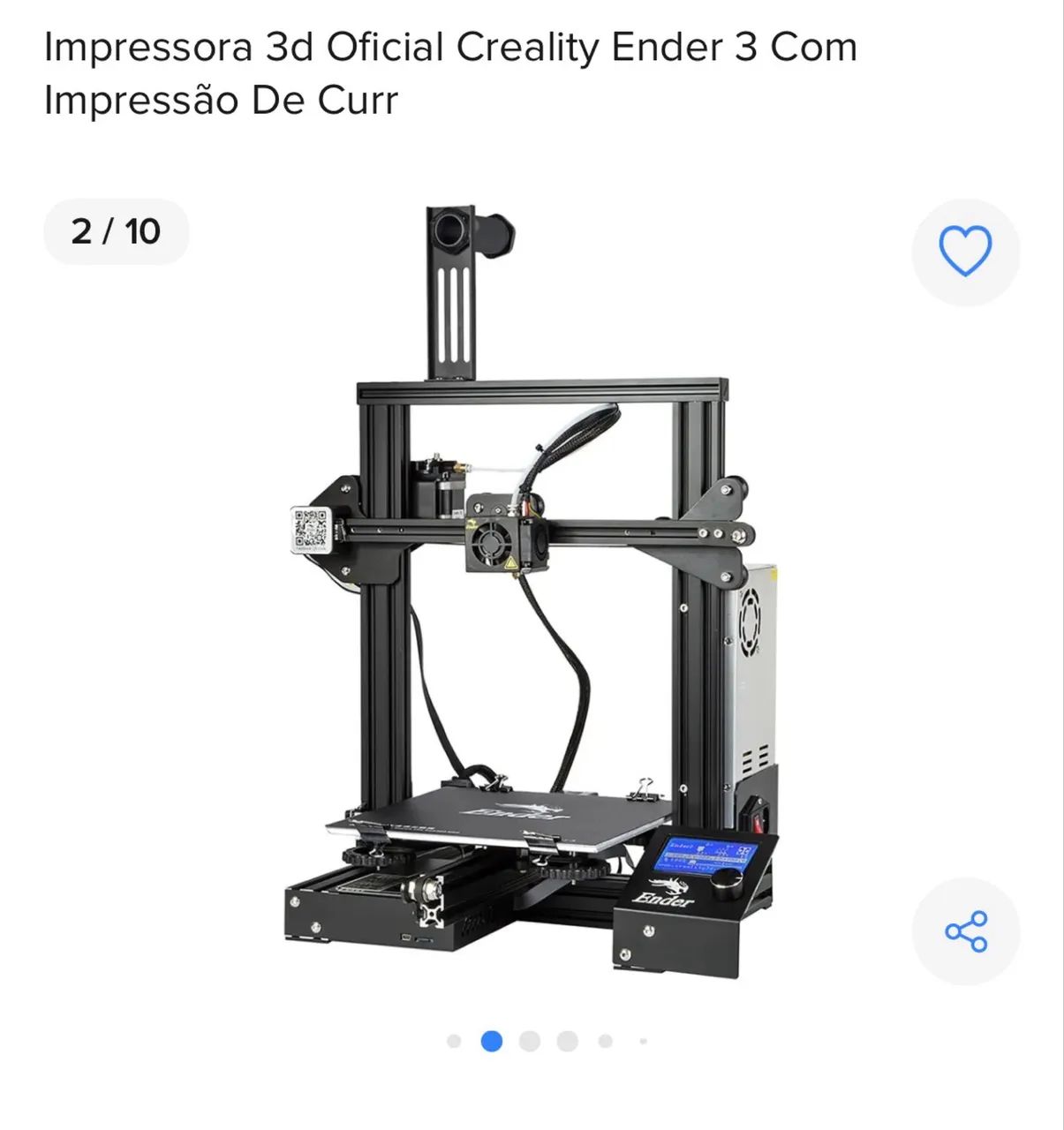 Impressora 3D Creality Ender 3 - Ótimo estado - Foto 3