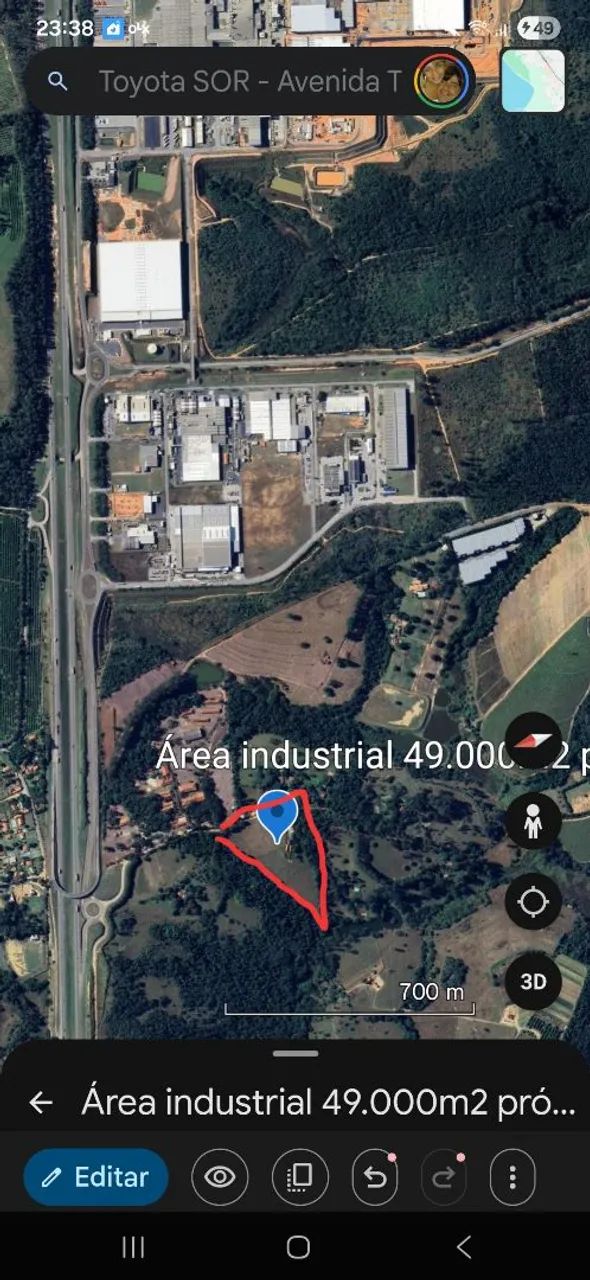 ÁREA INDUSTRIAL PRÓXIMO À TOYOTA  49.000 m2 - Foto 2