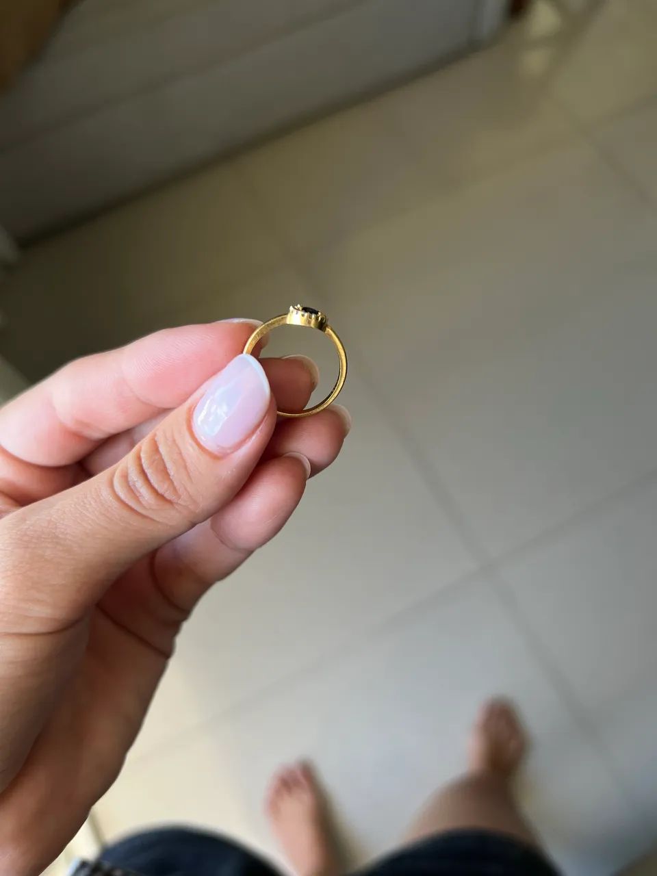 Anel vivara com safira e diamantes - Foto 4
