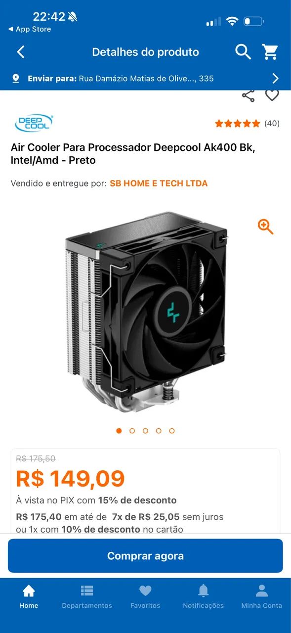 AIR COOLER PARA PROCESSADOR AK400