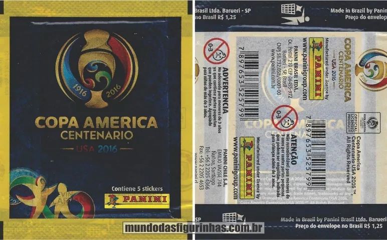 5 Figurinhas de Copa América 2016 USA Avulsas - Foto 2