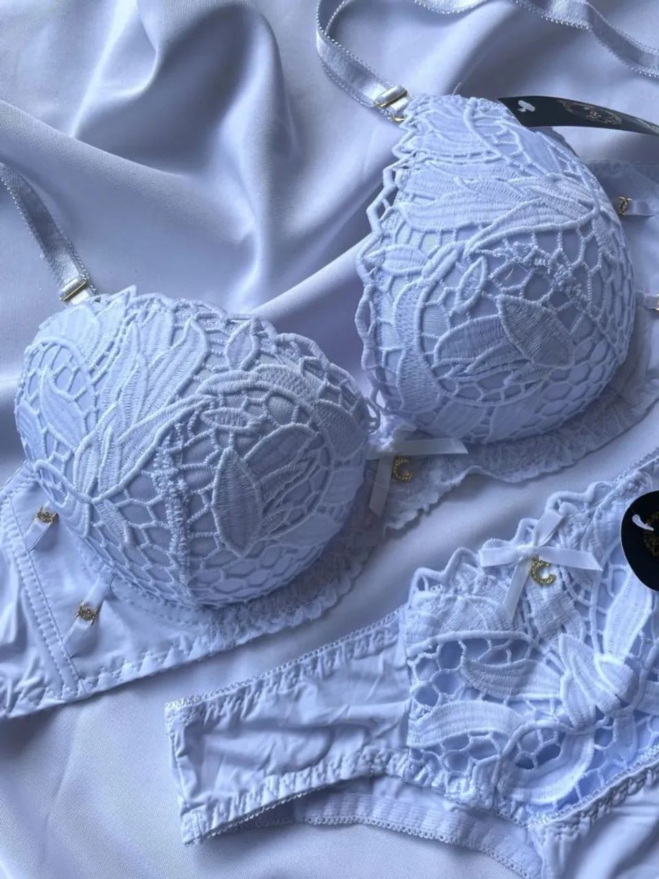 Conjunto de lingerie Elegance White - Foto 2