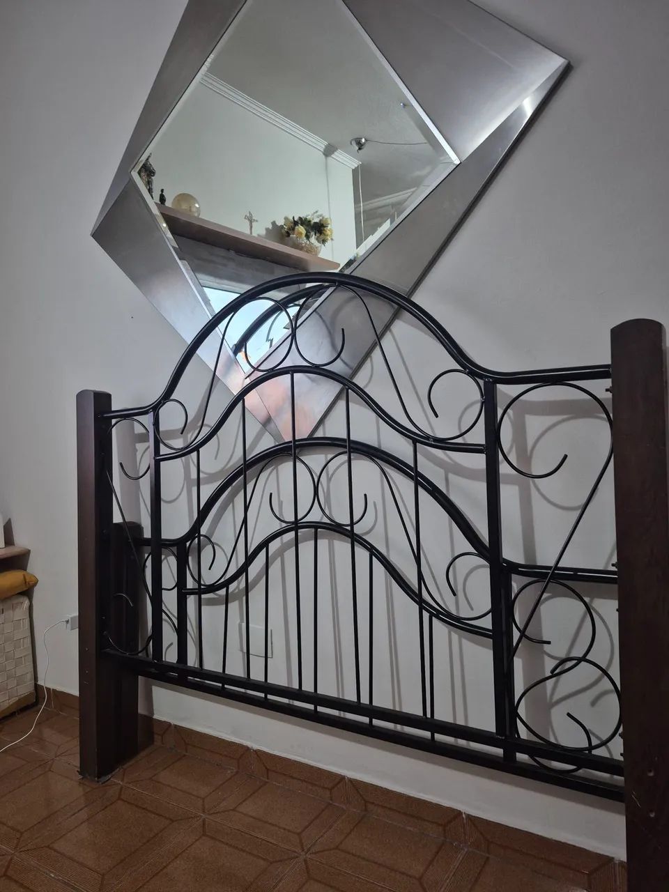 Cabeceira retrô de ferro