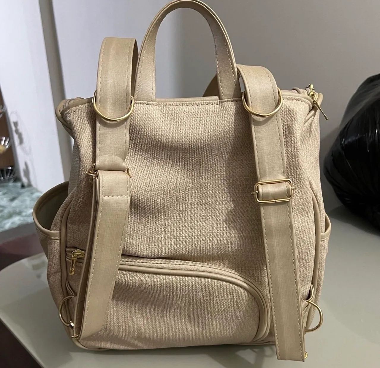 Mochila maternidade Alce Bege - Foto 5