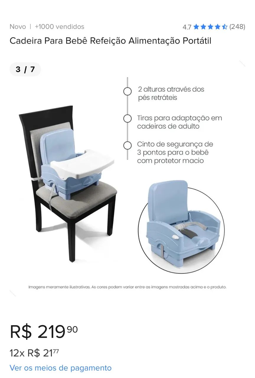 Cadeirinha de refeição bebê  - Foto 5