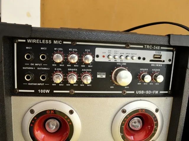 Caixas de Som TRC 100Watts, Completas USB, SD, FM Seminovas. - Foto 2