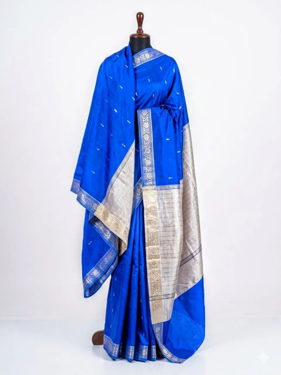 Sari Indiano Original - [azul e dourado] - Ideal para Festas e Casamentos - Foto 2