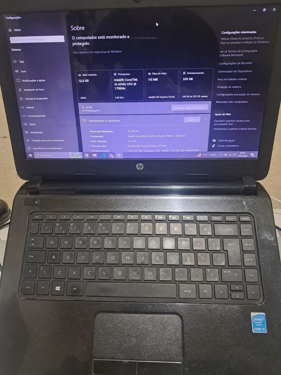 NOTEBOOK HP CORE I5 12 GB DE RAM - Foto 2