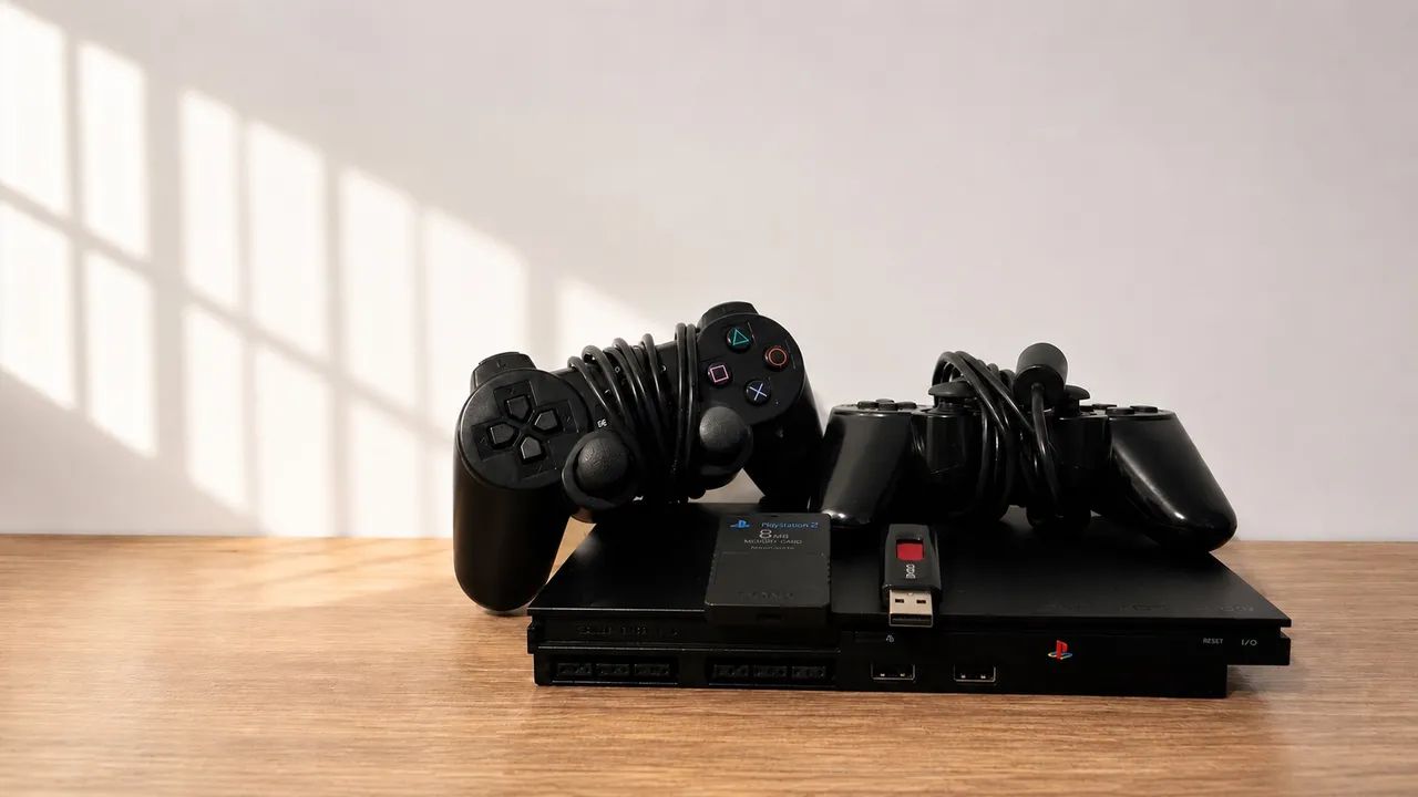 PS2 DESBLOQUEADO COM 2 CONTROLES!