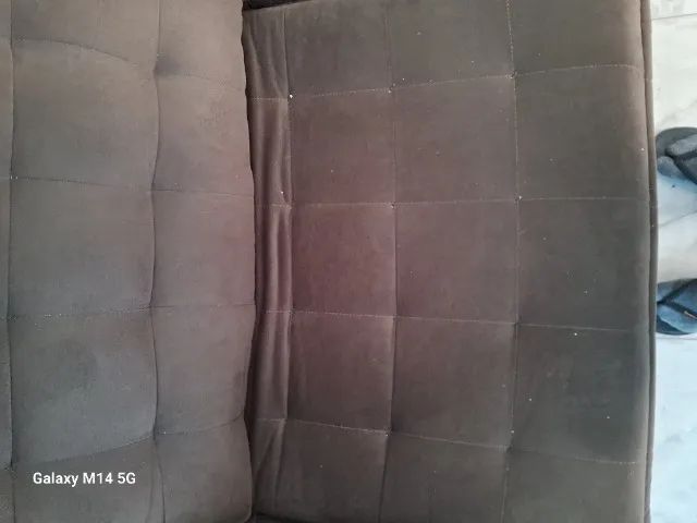 Sofá articulado, conservado, tecido  suede. - Foto 4