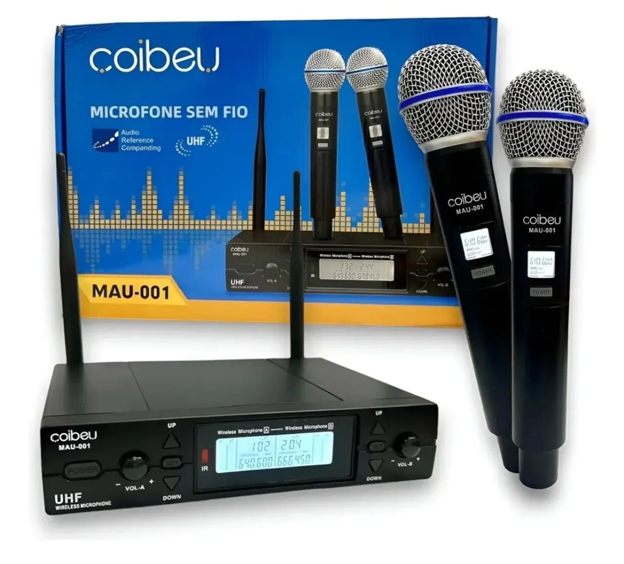 Microfone sem fio duplo UHF e receptor - Foto 5