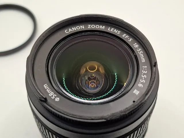 Lente Canon EF-S 18-55mm f/3.5-5.6 III AF Filtro UV Bom Est Gar Loja - Foto 4