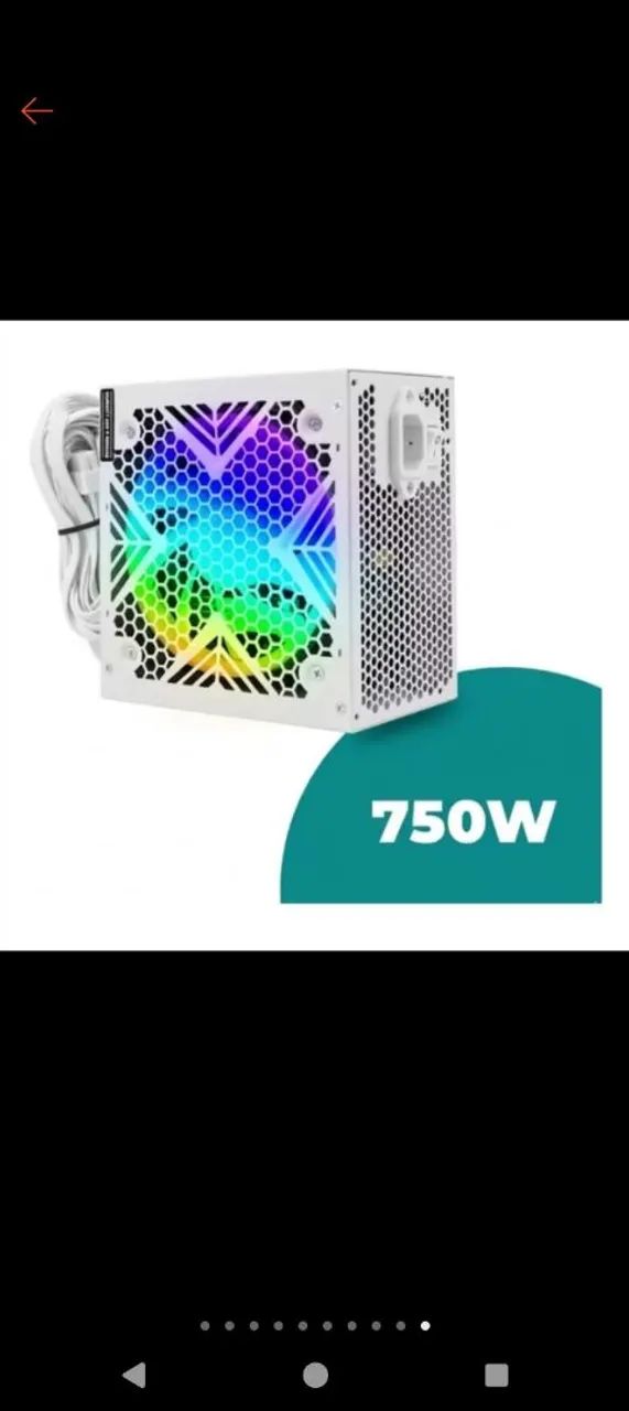 Fonte para Pc. 750W  reais  80 plus PFC ativo .nova. - Foto 2