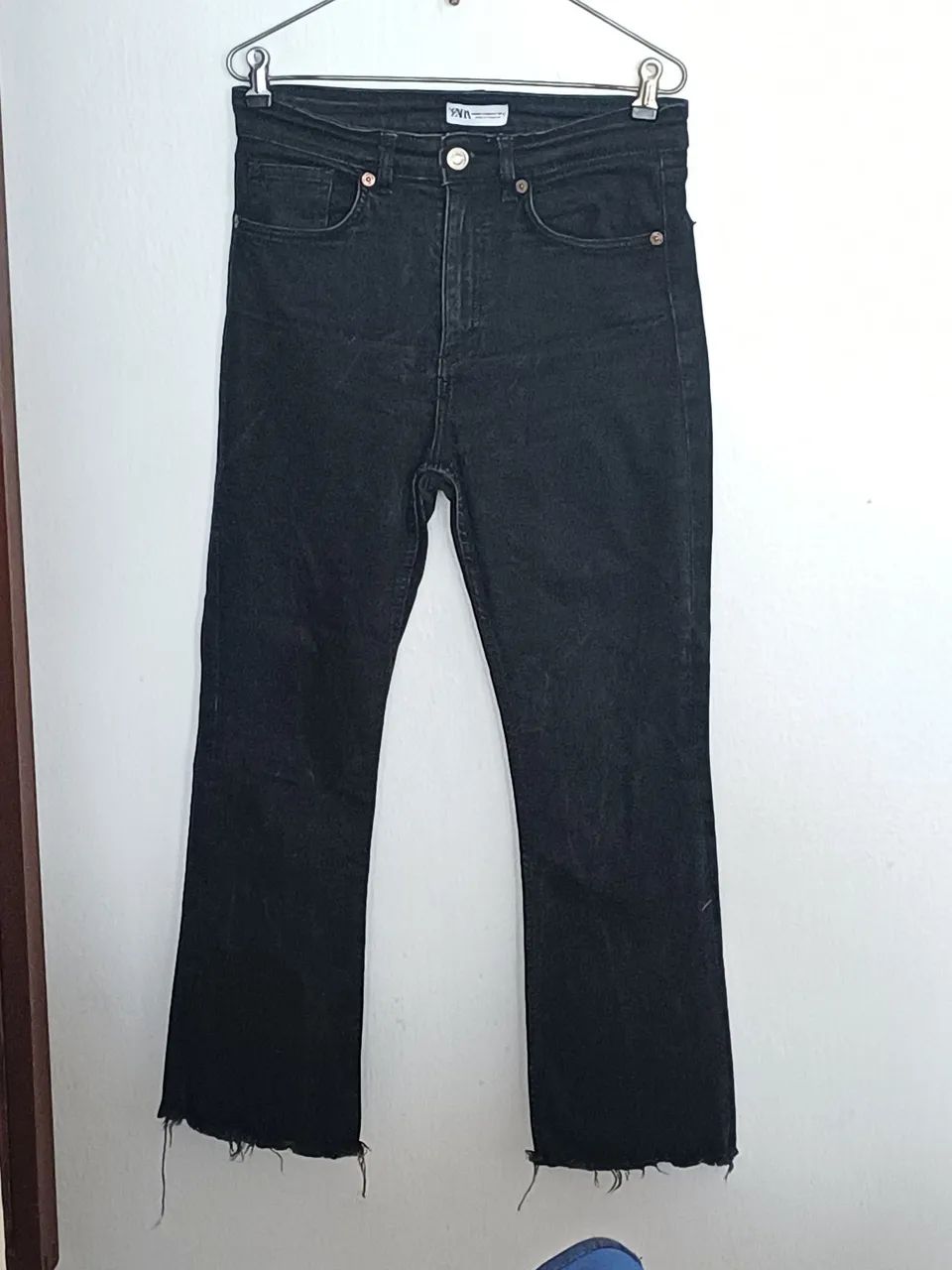 Calça ZARA PRETA e croped  fio de prata Shoulder 
