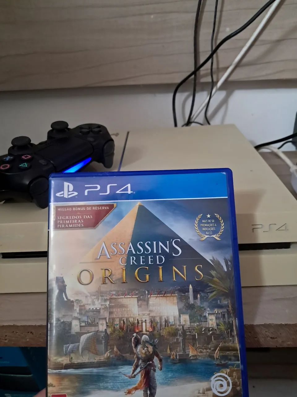 PS4 FAT BRANCO + CONTROLE E JOGO - Foto 5