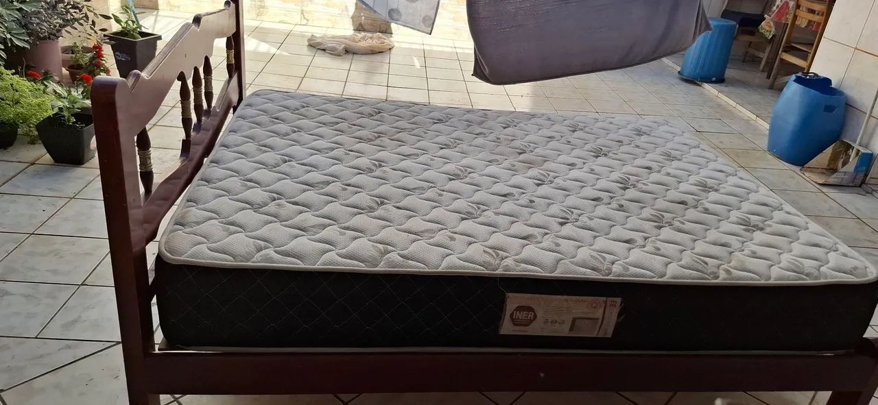 Cama seminovo nova casal com colchão ótimo  preço  - Foto 4