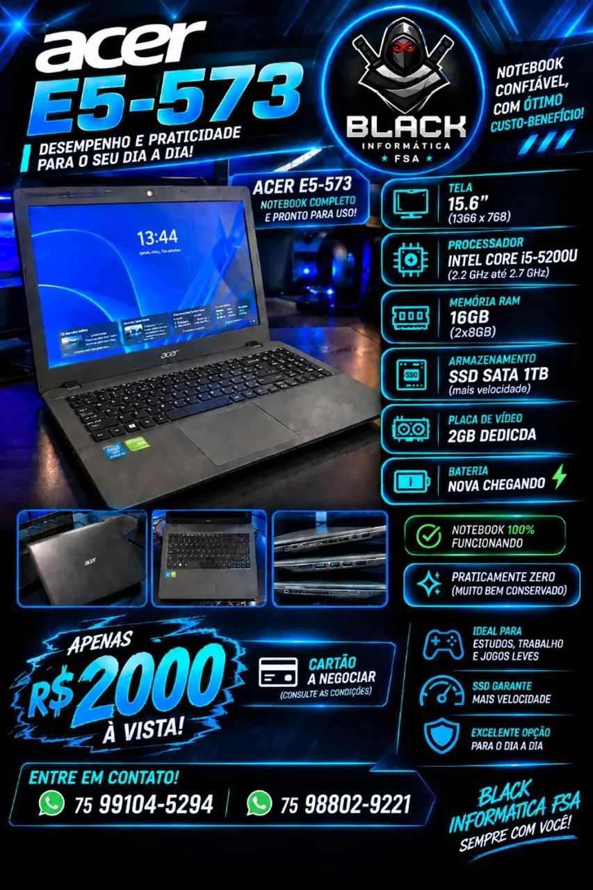 Notebook Acer Gamer Básico 