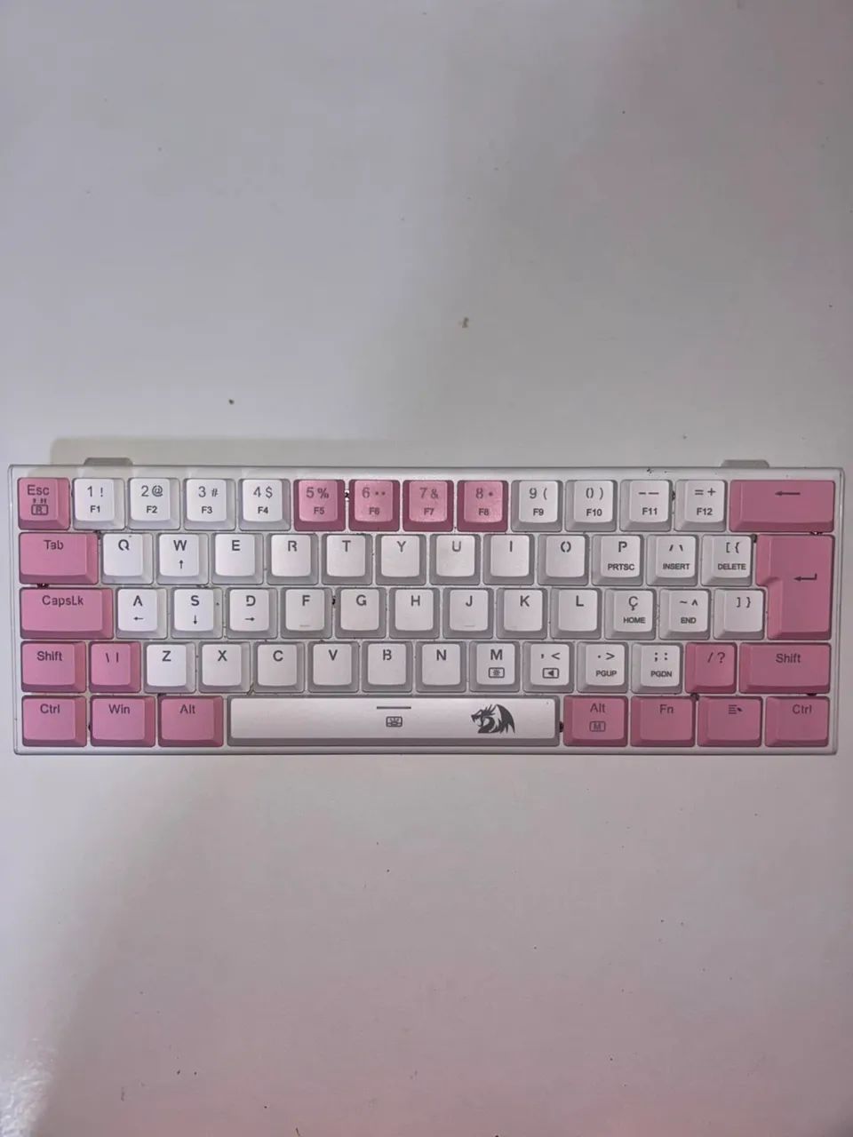 Teclado red dragon rosa e branco NOVO!