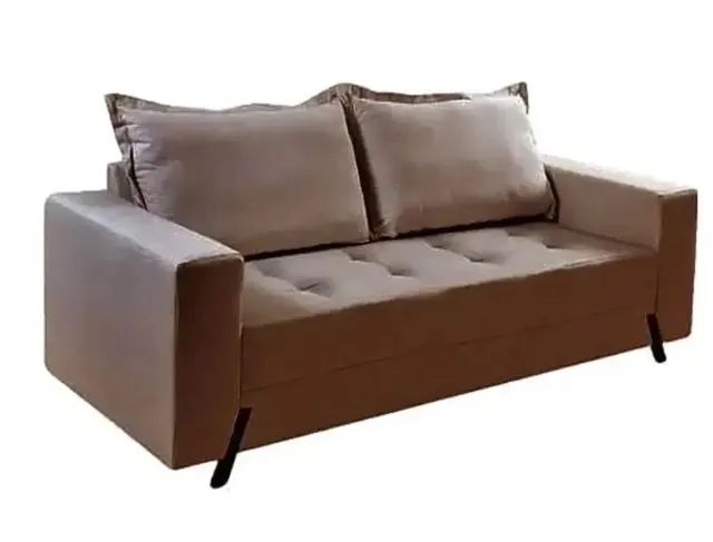 SOFÁ LIVING ASTRA 198CM 3 LUGARES EM VELUDO COM ALMOFADAS SOLTAS - Foto 4