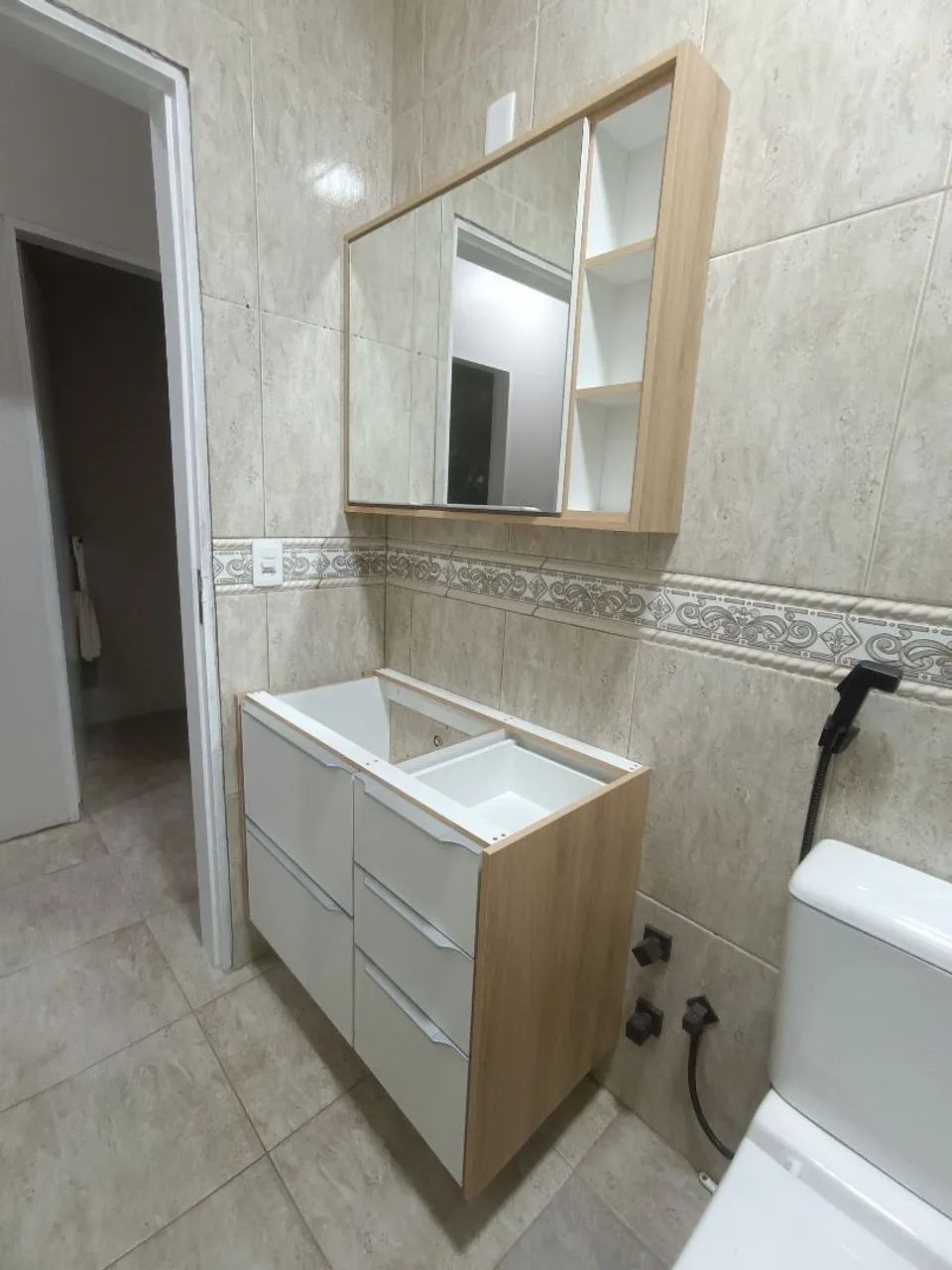 Bathroom Vanity and Mirror Cabinet in MDF