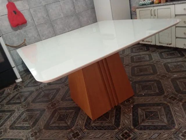 mesa de jantar 8 lugares com vidro pronta entrega  - Foto 4