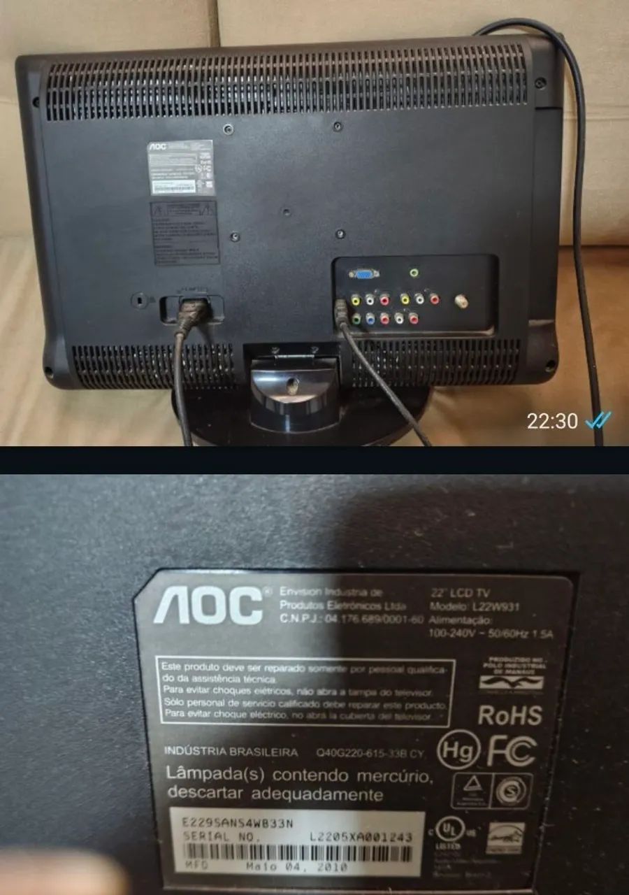 TV 22 a AOC modelo L22W931 - Foto 2
