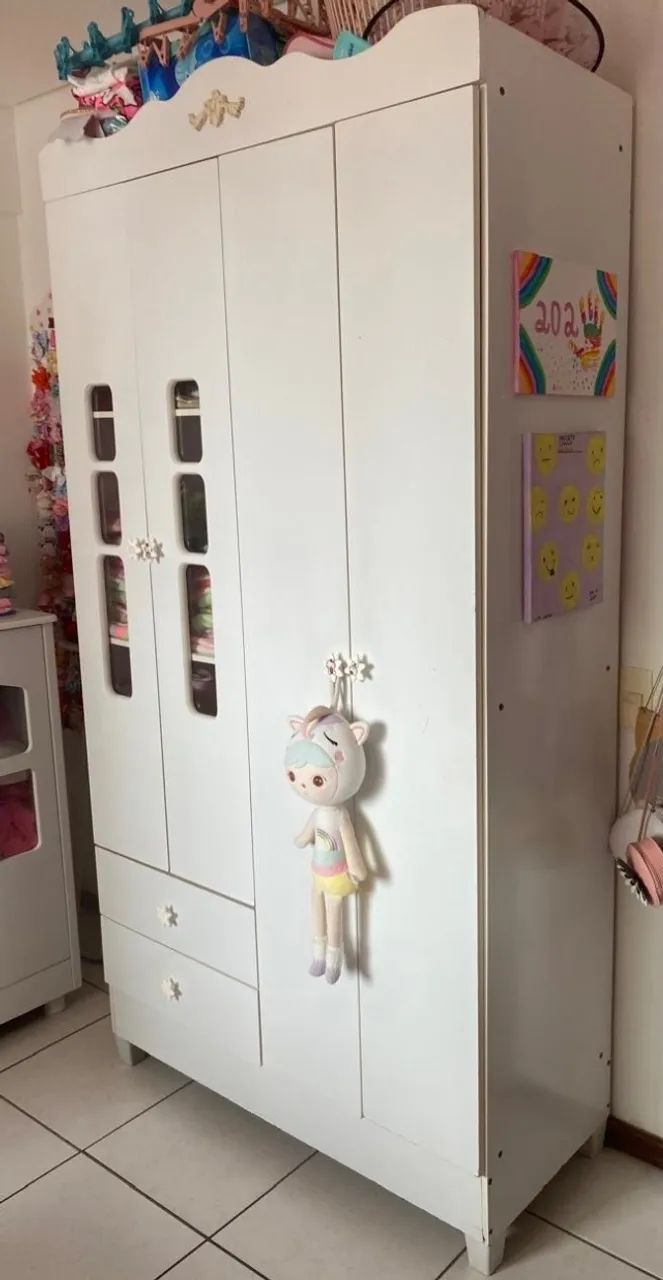 Guarda roupa infantil branco  - Foto 3