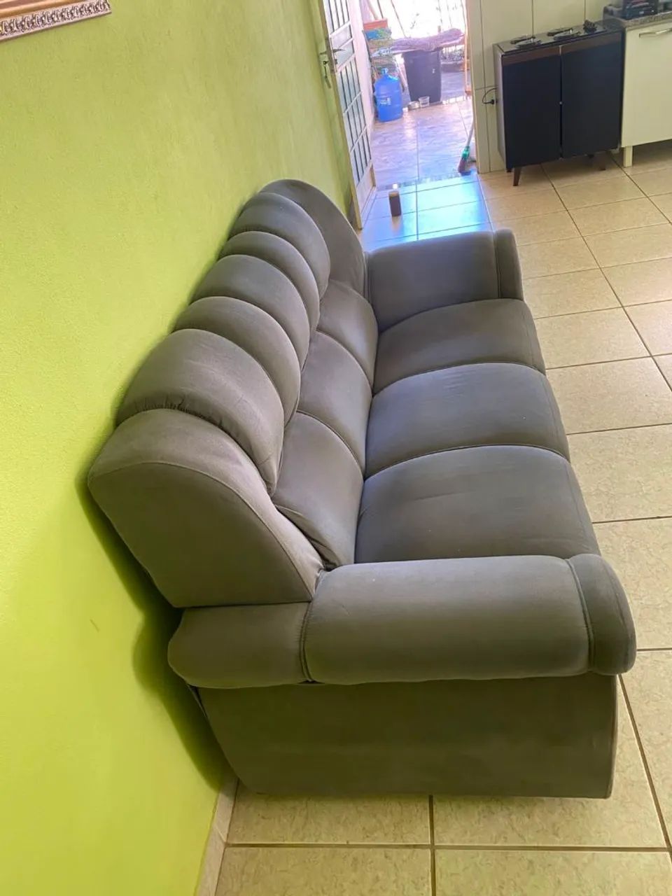 Sofá 3 lugares 184cm Cordoba Cinza - Foto 2