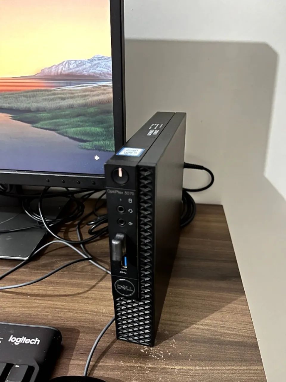 Mini PC Dell OptiPlex 3070 Core I3-9100t + Monitor Dell P2217h 22' Polegadas Led Cor Preto - Foto 4