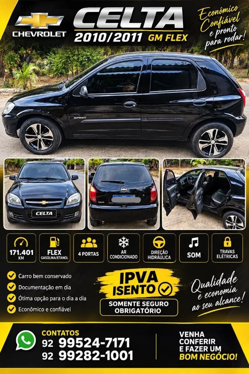Chevrolet Celta SPIRIT/ LT 1.0 MPFI 8V FLEXP. 5P 2011