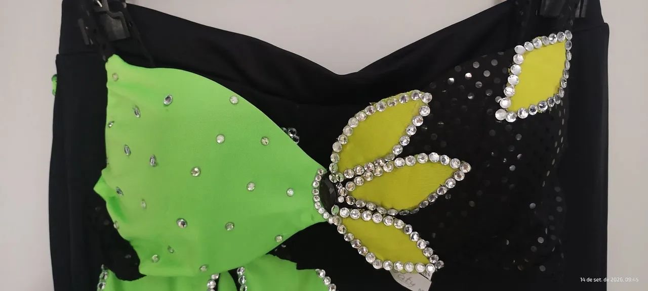 Traje dança do ventre preto e verde  - Foto 2