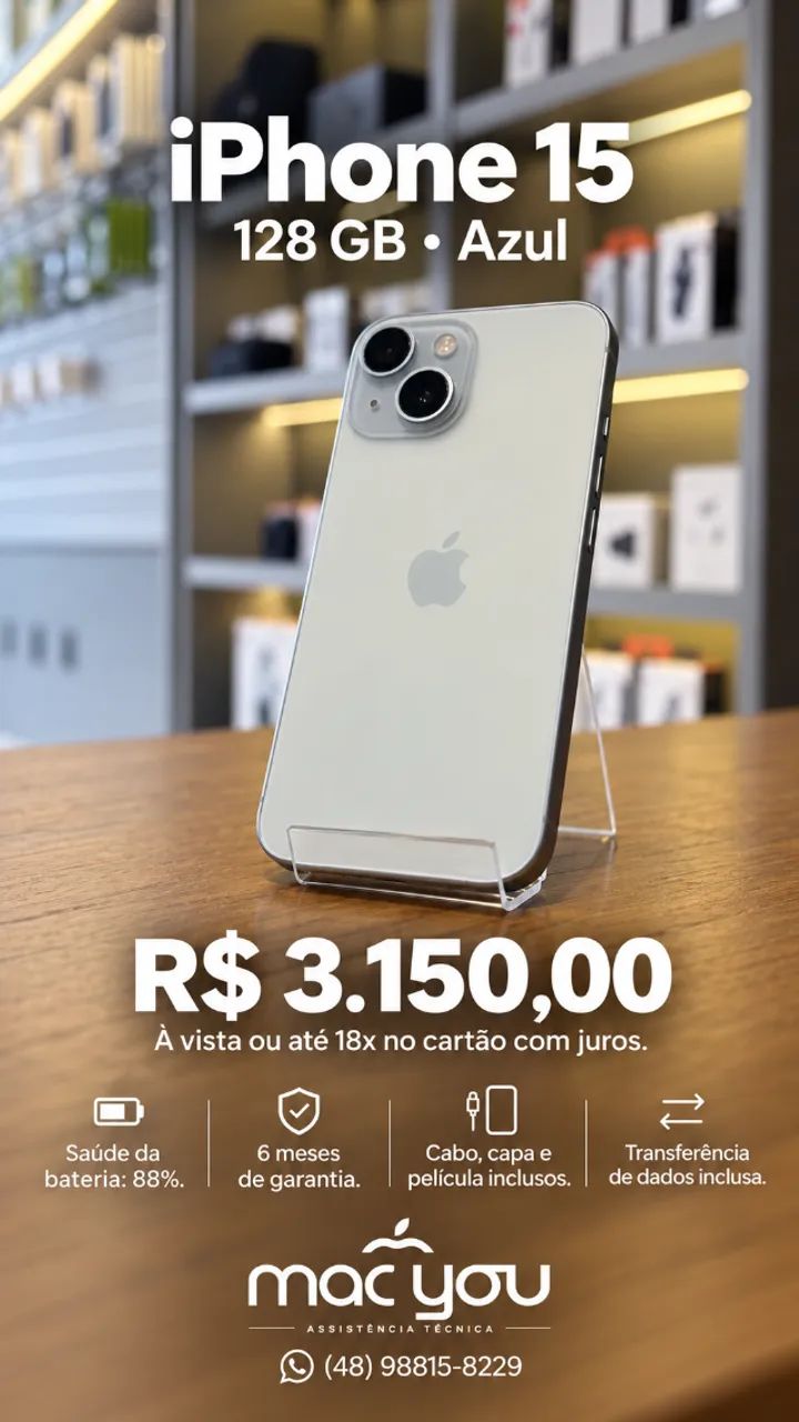 IPHONE 15 128GB AZUL  - Foto 2