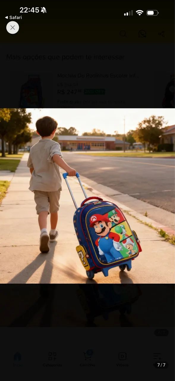 MOCHILA MARIO BROSS NOVA - Foto 3