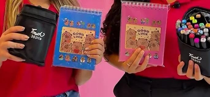 Kit caderno e canetinha bob  good Good luck 