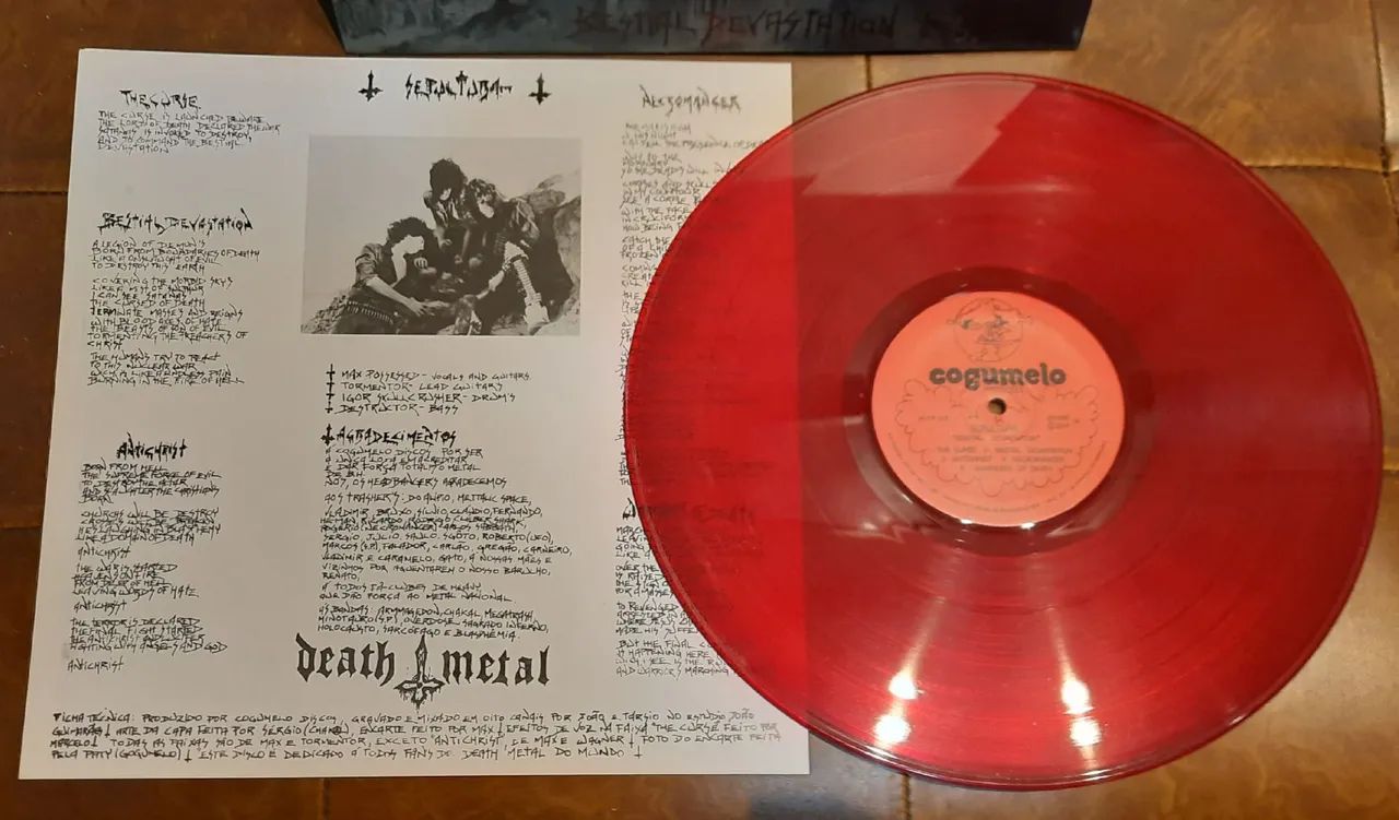 Lp Split Sepultura (Bestial Devastation) Overdose (Seculo XX) Novo, Limitado, vinil vermel - Foto 3