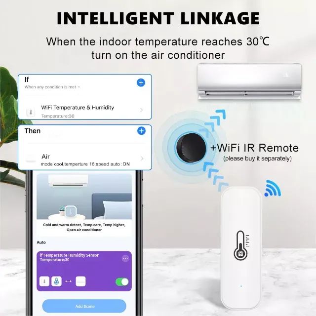 Sensor de Temperatura e Umidade Tuya Zigbee Smart Home Tempe - Foto 2