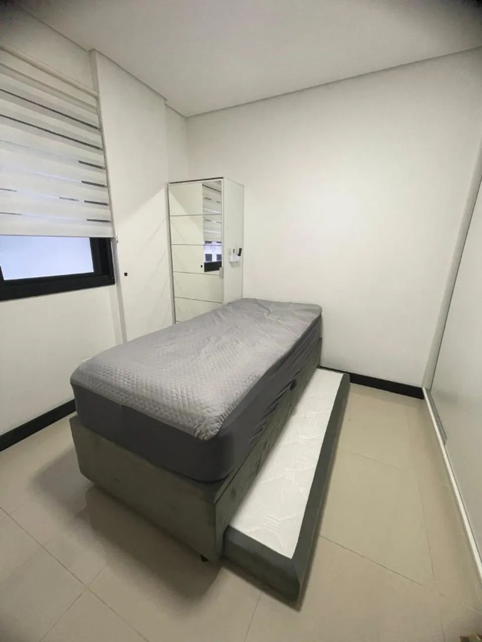Cama Box Solteiro com Baú + Cama Auxiliar e Colchão