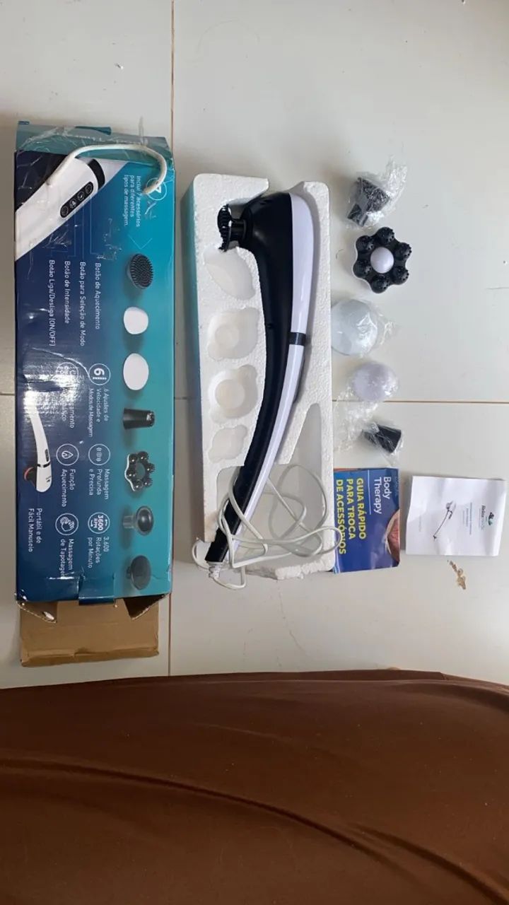 Massageador Elétrico Corporal Portátil Body Therapy Com 7 Acessórios - Foto 5