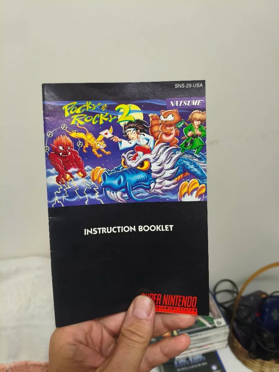 Pocky & Rocky manual original + encarte original em caixa de