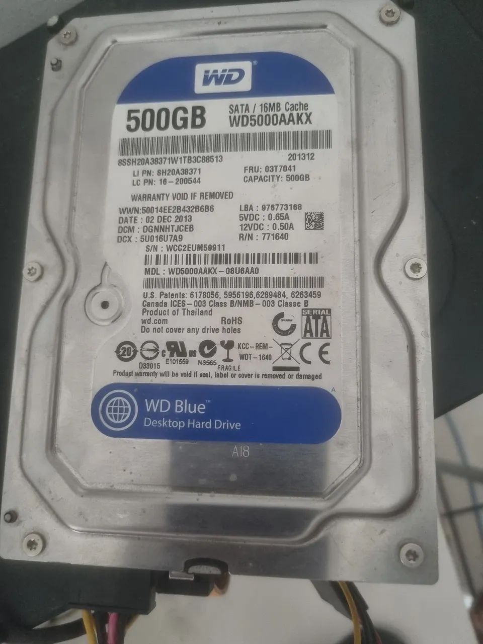 HD WDBlue 500gb