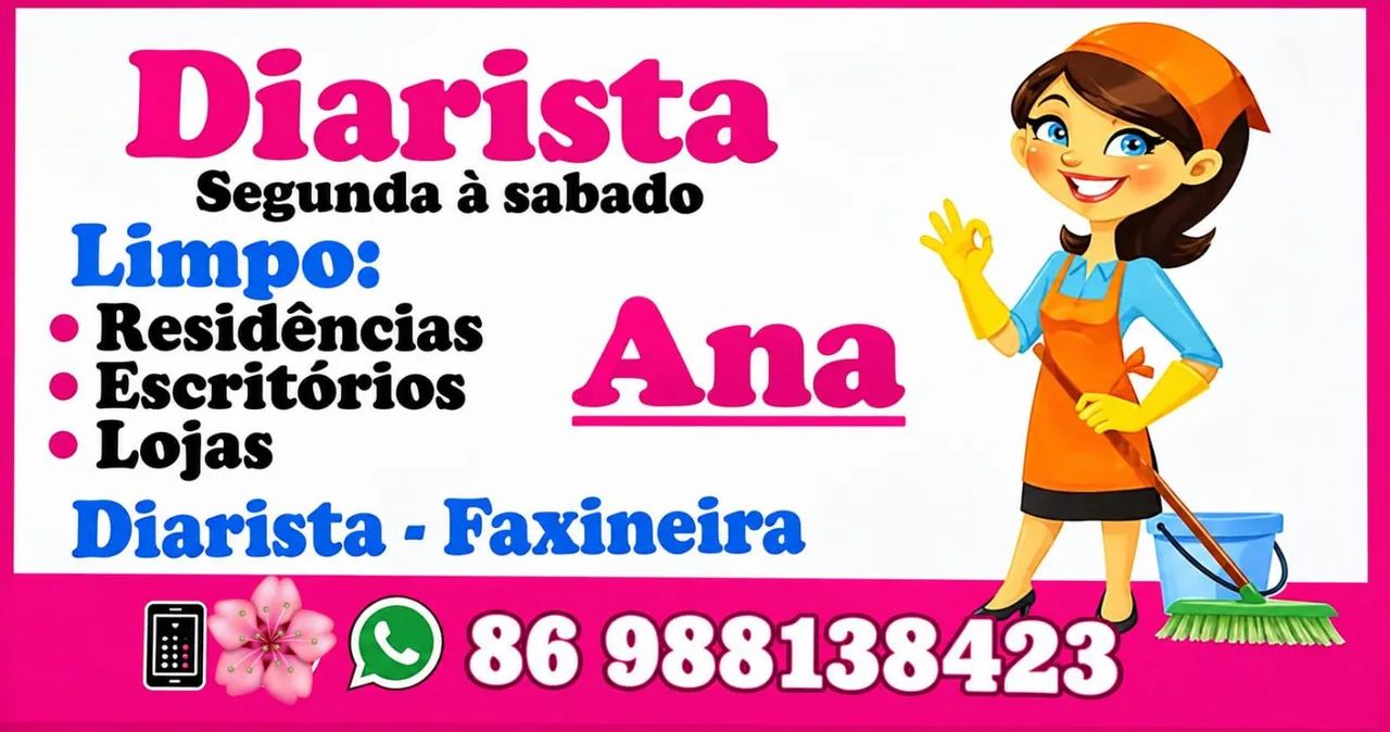 Faço faxina e sou babá 